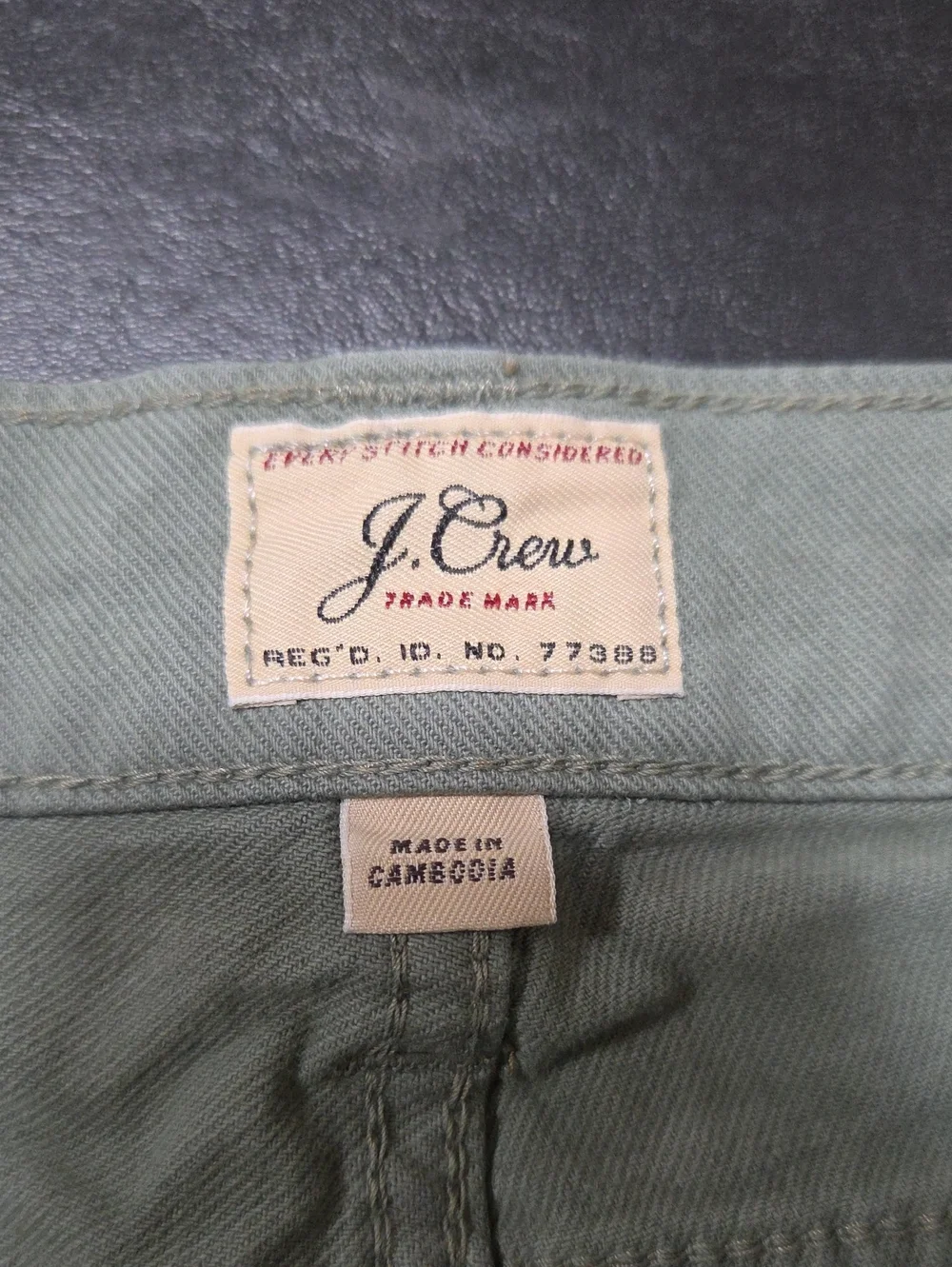J. Crew 484 Slim Fit Stretch Chino Pants Mens 32x32 Green Sage Chinos Trousers